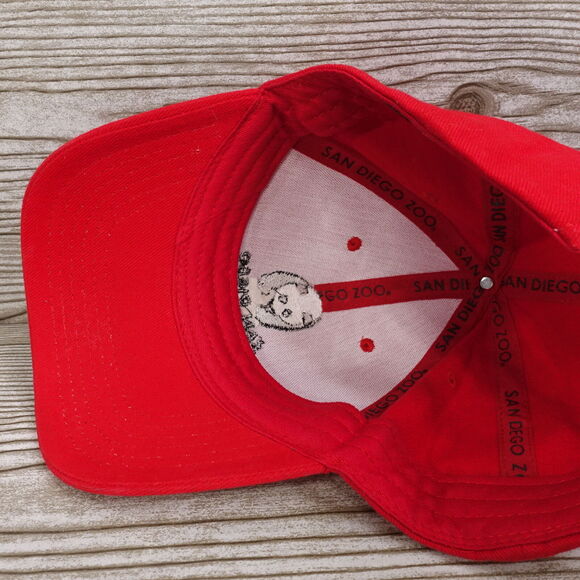 SAN DIEGO ZOO RED ADJUSTABLE TRAVEL STRAPBACK BASEBALL HAT CAP - Picture 8 of 10